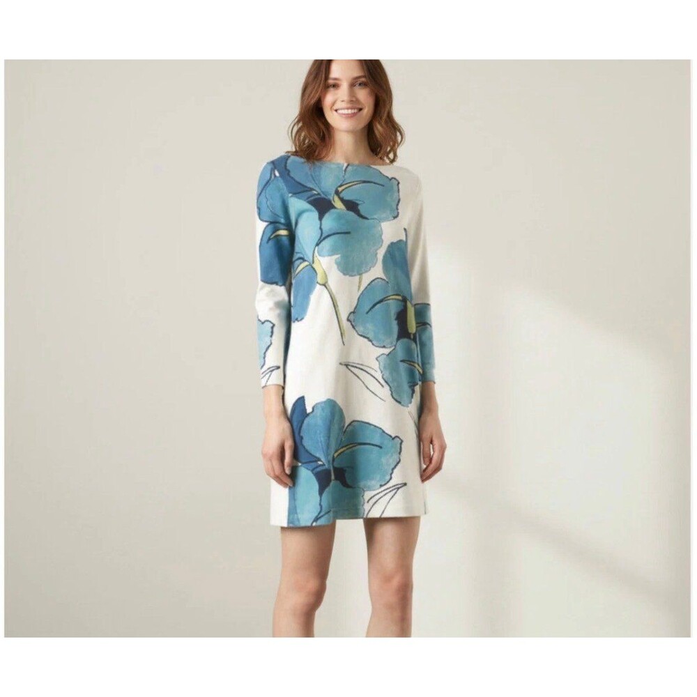 Tory Burch Bonnie Pima Cotton Floral Shift Dress Sz. XL Oasis Persica